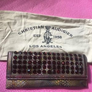 New Studded Christian Audigier Clutch